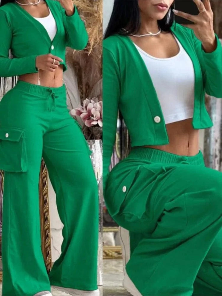 Fluidapparelshop Tracksuit green / XL Women  Camouflage Print Two Piece Sets Autumn Tracksuit