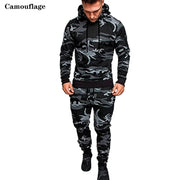 Fluidapparelshop Tracksuit Navy Blue / XXL Men's Tracksuits Sports Wear Camo Jogging Suits Hooded Tracksuit