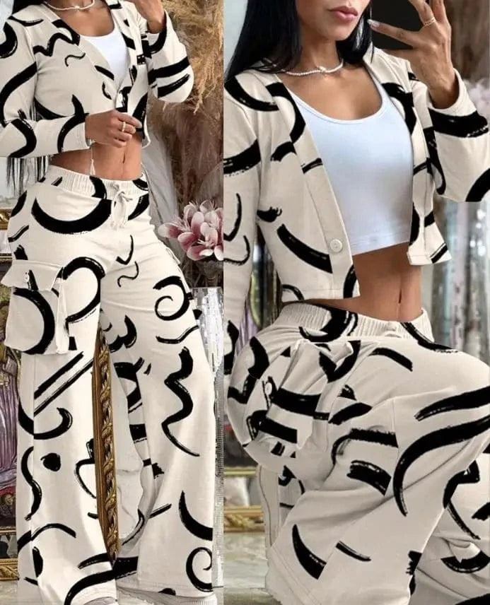 Fluidapparelshop Tracksuit Women  Camouflage Print Two Piece Sets Autumn Tracksuit