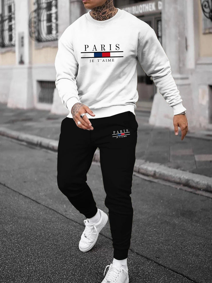 Fluidapparelshop Tracksuits Beige / M Trendy New Sweatshirt Sweatpants Set Men&