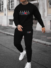 Fluidapparelshop Tracksuits black / S Trendy New Sweatshirt Sweatpants Set Men's Loose Casual Fit , Tracksuit, Jogging Suit