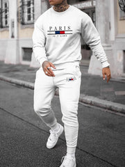 Fluidapparelshop Tracksuits Ivory / L Trendy New Sweatshirt Sweatpants Set Men's Loose Casual Fit , Tracksuit, Jogging Suit